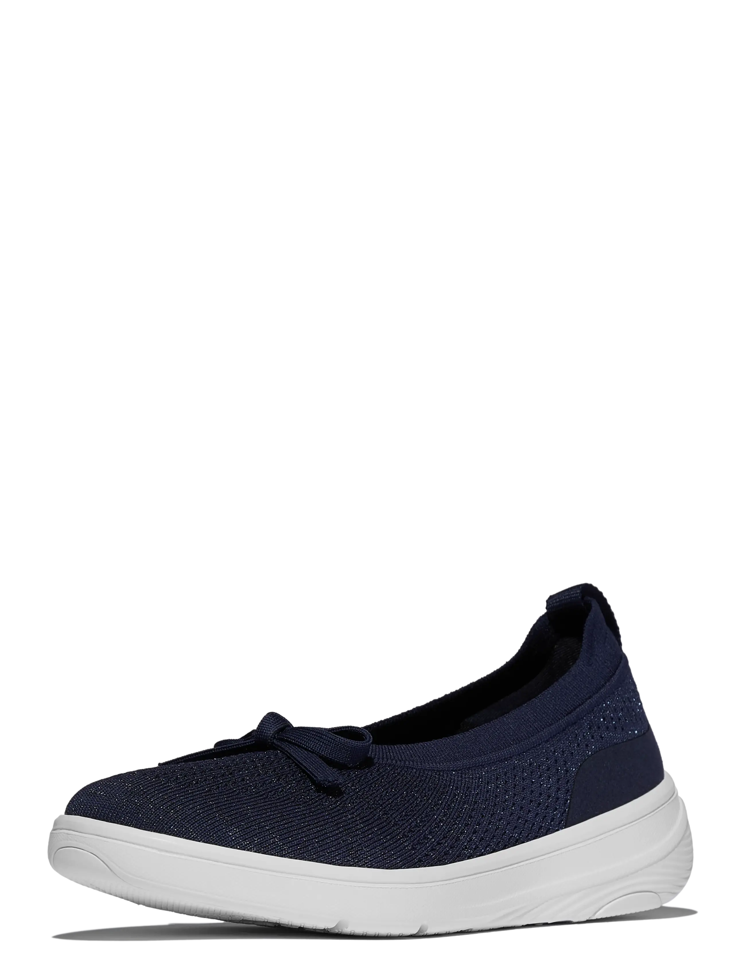 FitFlop - SUPER-Q KNIT BALLET FLATS - slip-on tossud - metallic midnight navy - 3