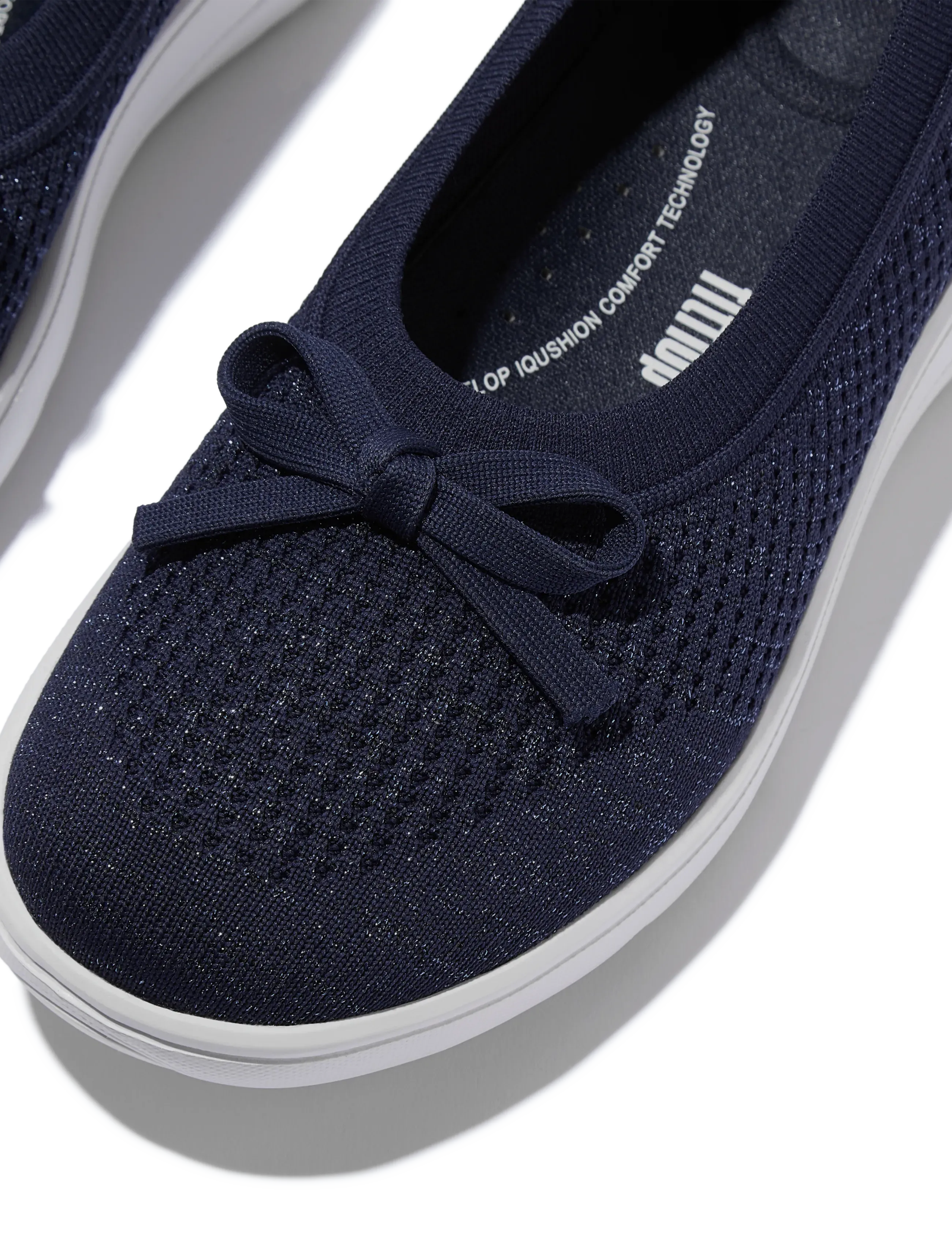 FitFlop - SUPER-Q KNIT BALLET FLATS - slip-on tossud - metallic midnight navy - 4