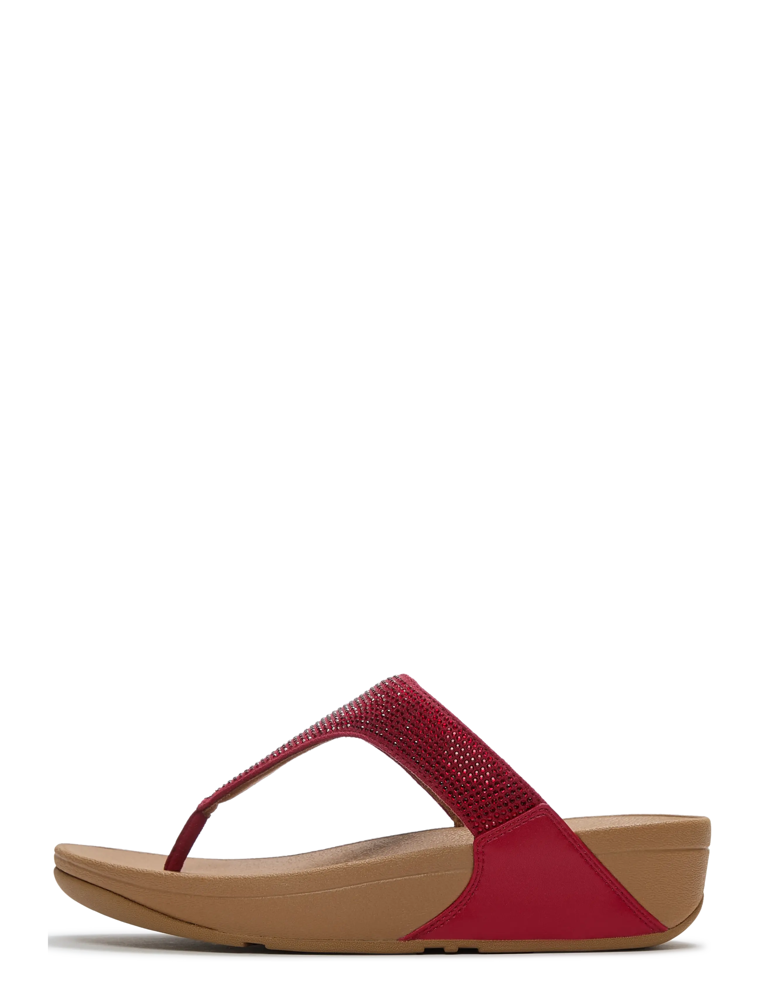 FitFlop LULU CRYSTAL TOE-POST SANDALS - Sandaler - BURNT BERRY / red