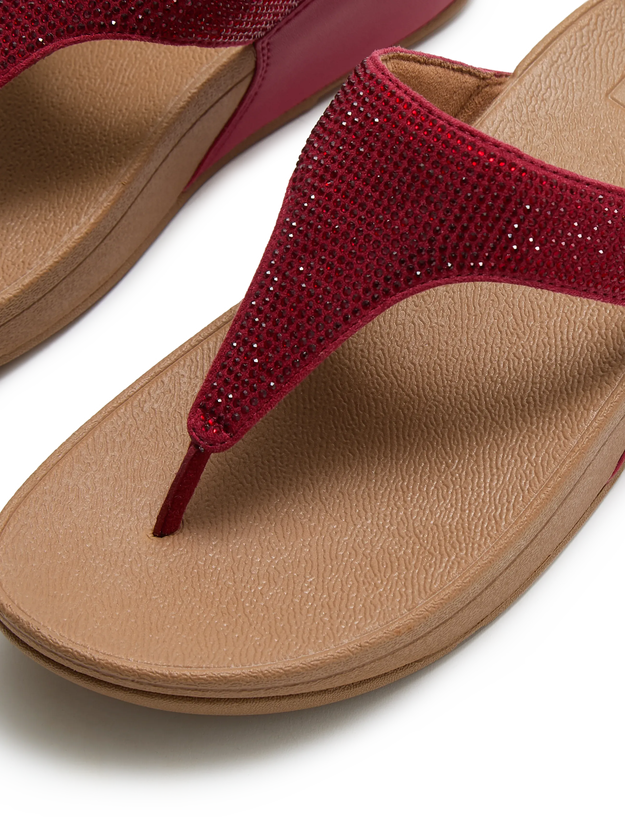 FitFlop - LULU CRYSTAL TOE-POST SANDALS - platvorm sandaalid - burnt berry - 4