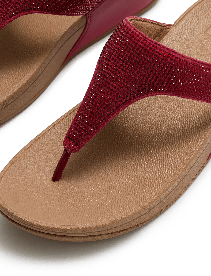 FitFlop - LULU CRYSTAL TOE-POST SANDALS - platvorm sandaalid - burnt berry - 4