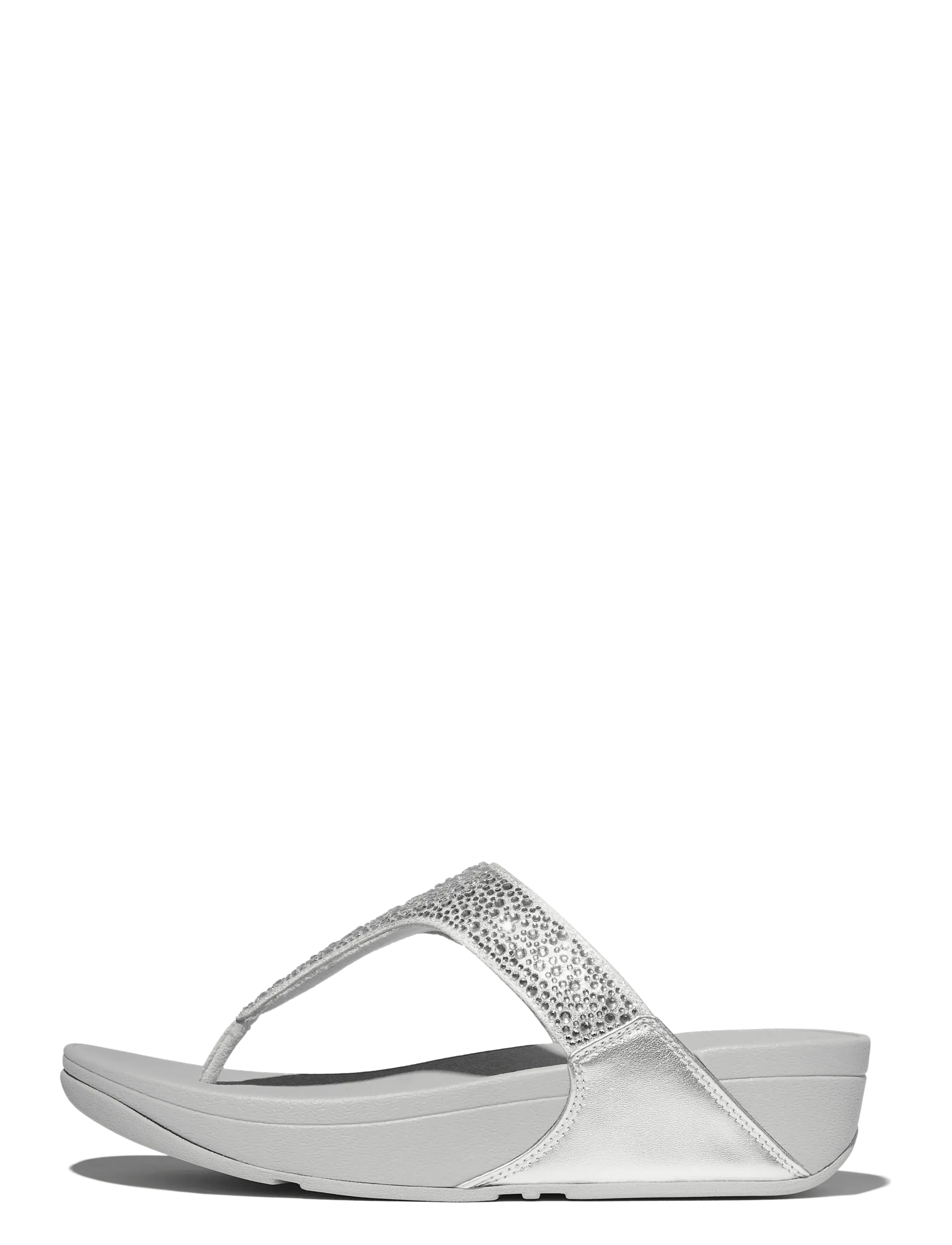 FitFlop LULU CRYSTAL TOE-POST SANDALS - FitFlop - STEELED SILVER / silver