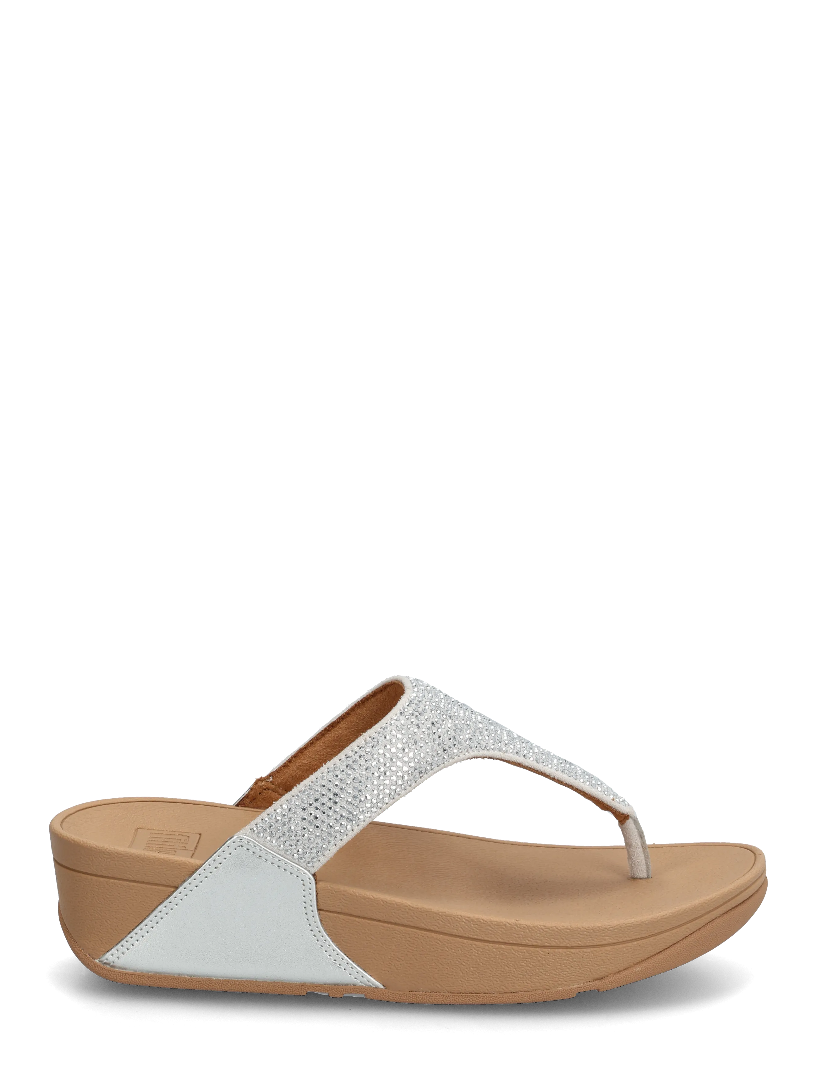 FitFlop - LULU CRYSTAL TOE-POST SANDALS - platformsandaler - steeled silver - 1