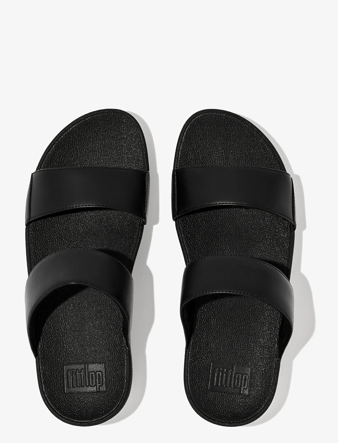 FitFlop - LULU LEATHER SLIDES - platformsandaler - all black - 2