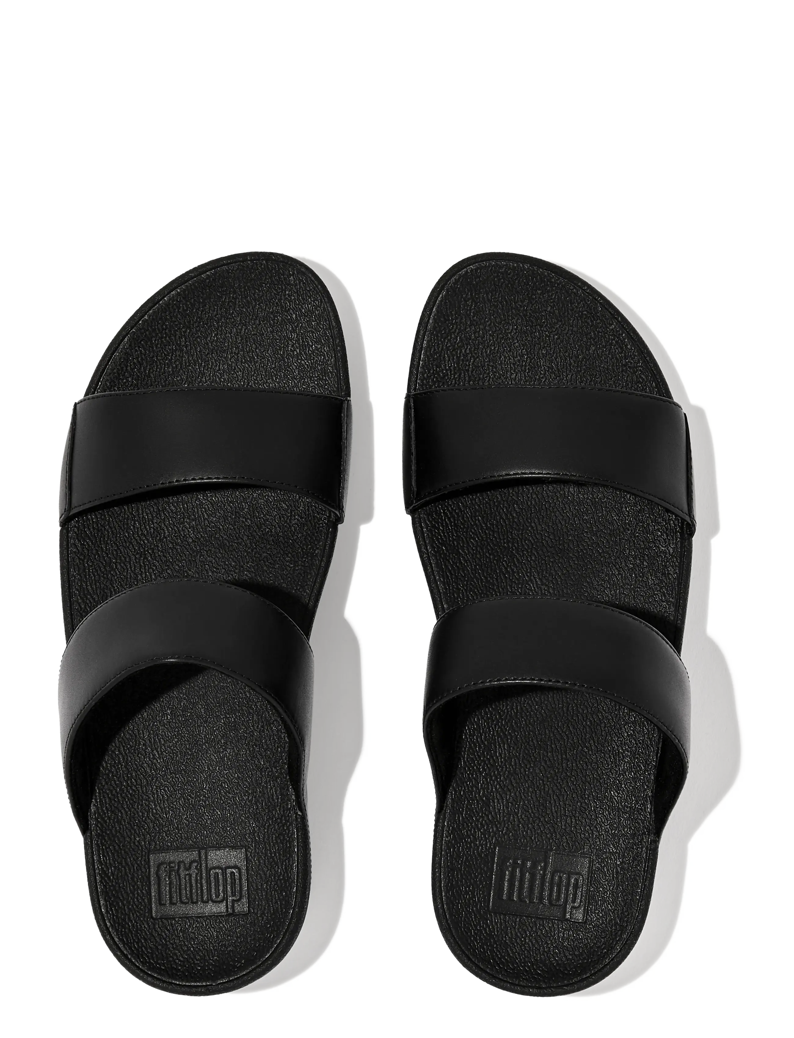 FitFlop - LULU LEATHER SLIDES - platvorm sandaalid - all black - 2