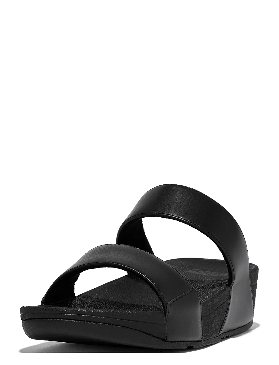 FitFlop - LULU LEATHER SLIDES - platvorm sandaalid - all black - 3