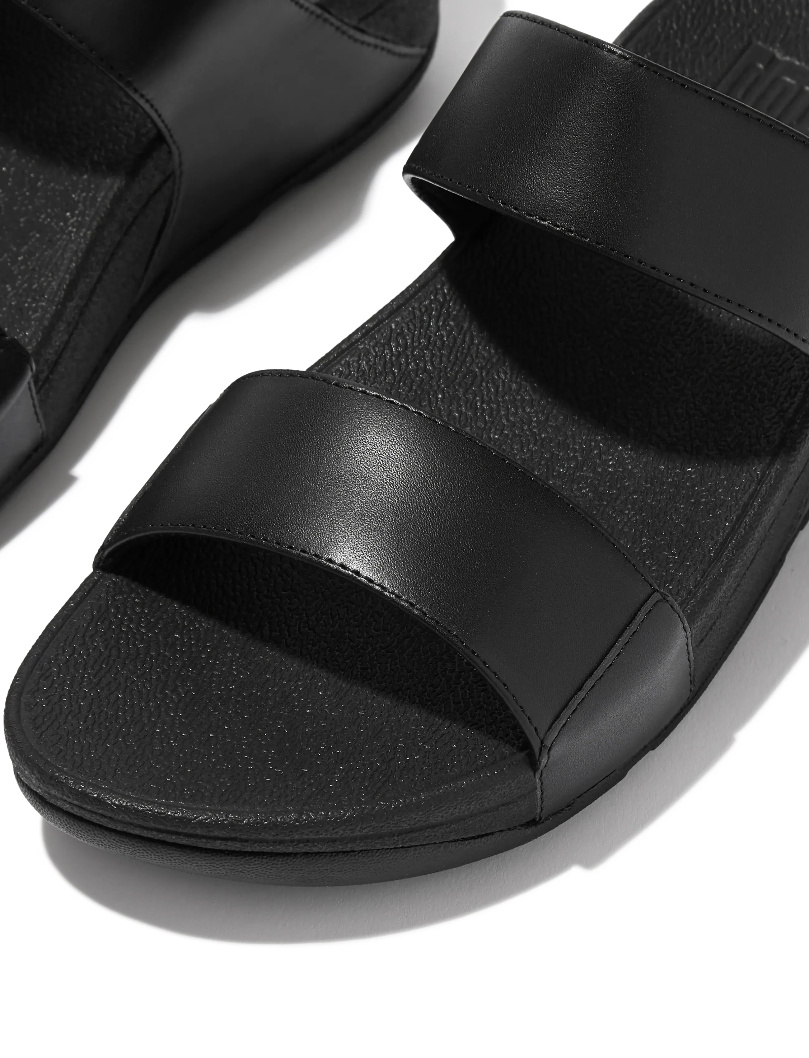 FitFlop - LULU LEATHER SLIDES - platvorm sandaalid - all black - 4