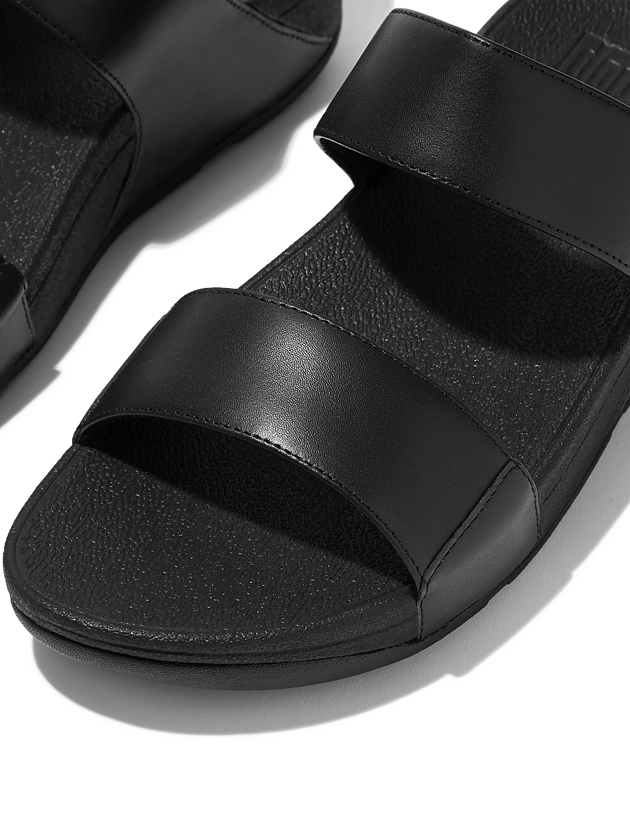 FitFlop - LULU LEATHER SLIDES - platvorm sandaalid - all black - 4