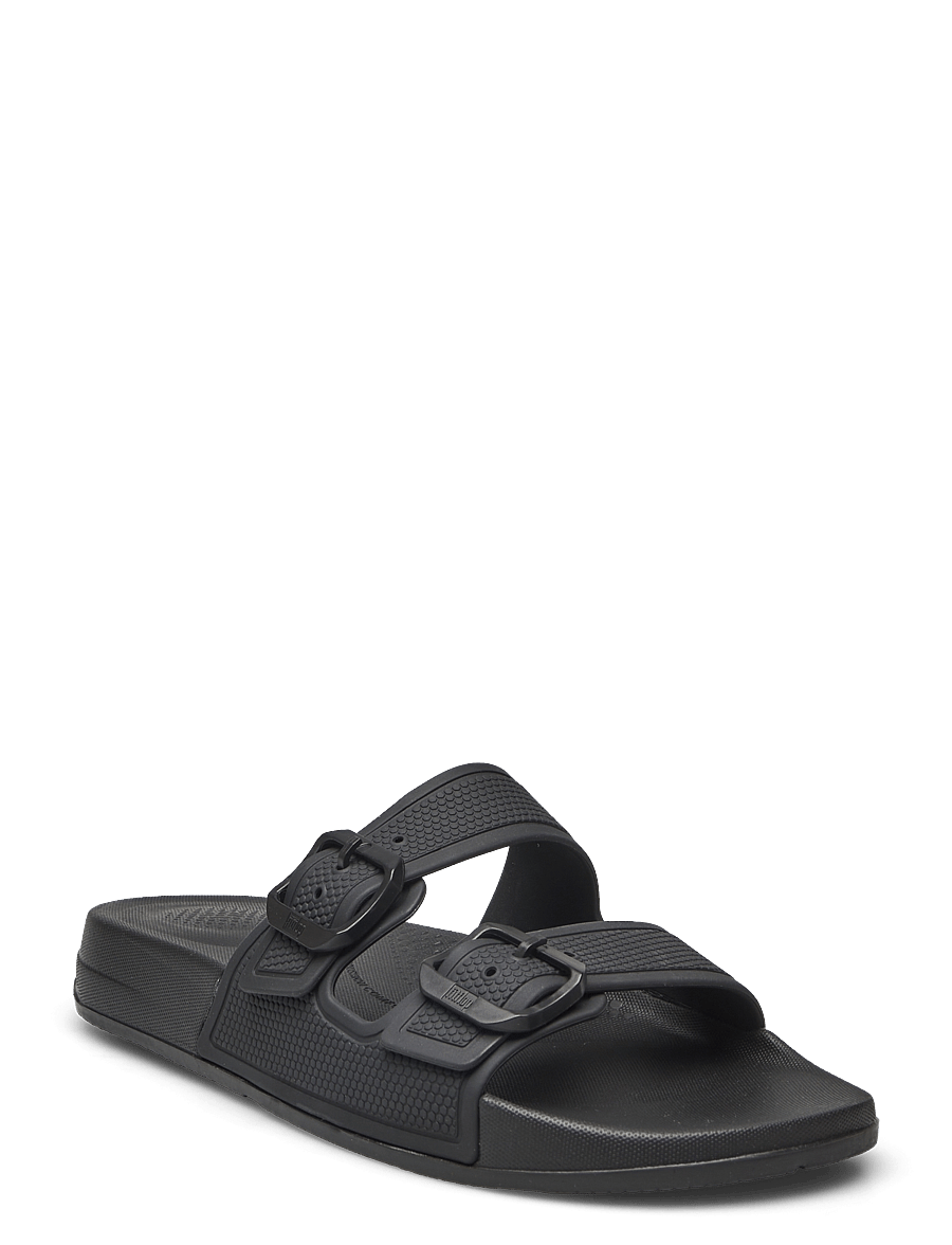 FitFlop - IQUSHION TWO-BAR BUCKLE SLIDES - all black - 1
