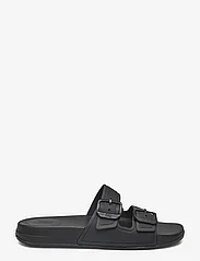 FitFlop - IQUSHION TWO-BAR BUCKLE SLIDES - badslippers - all black - 1