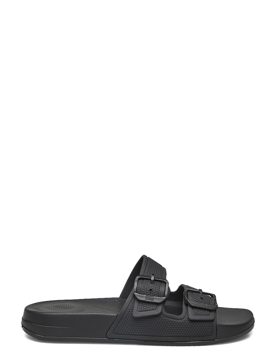 FitFlop - IQUSHION TWO-BAR BUCKLE SLIDES - all black - 2