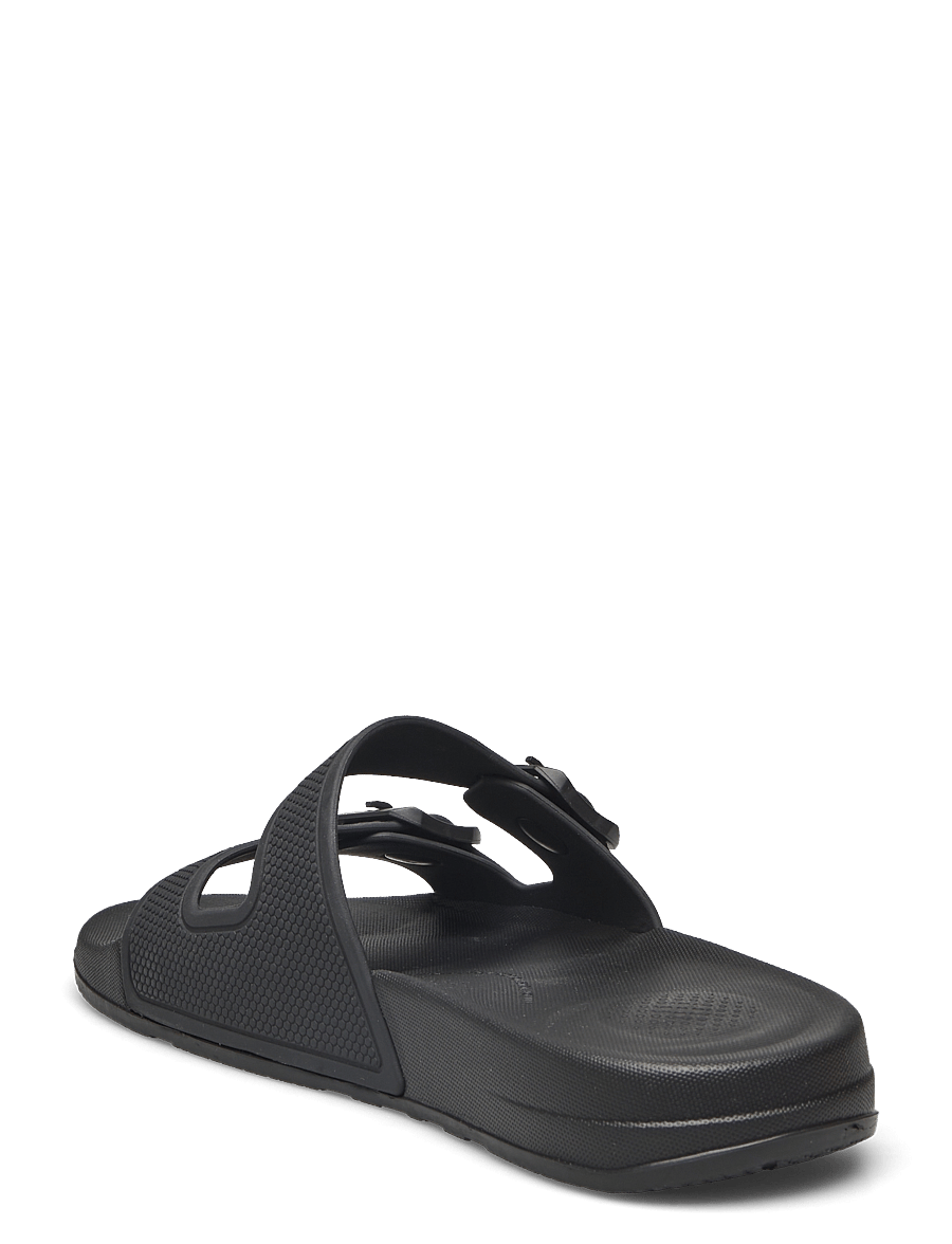 FitFlop - IQUSHION TWO-BAR BUCKLE SLIDES - all black - 3