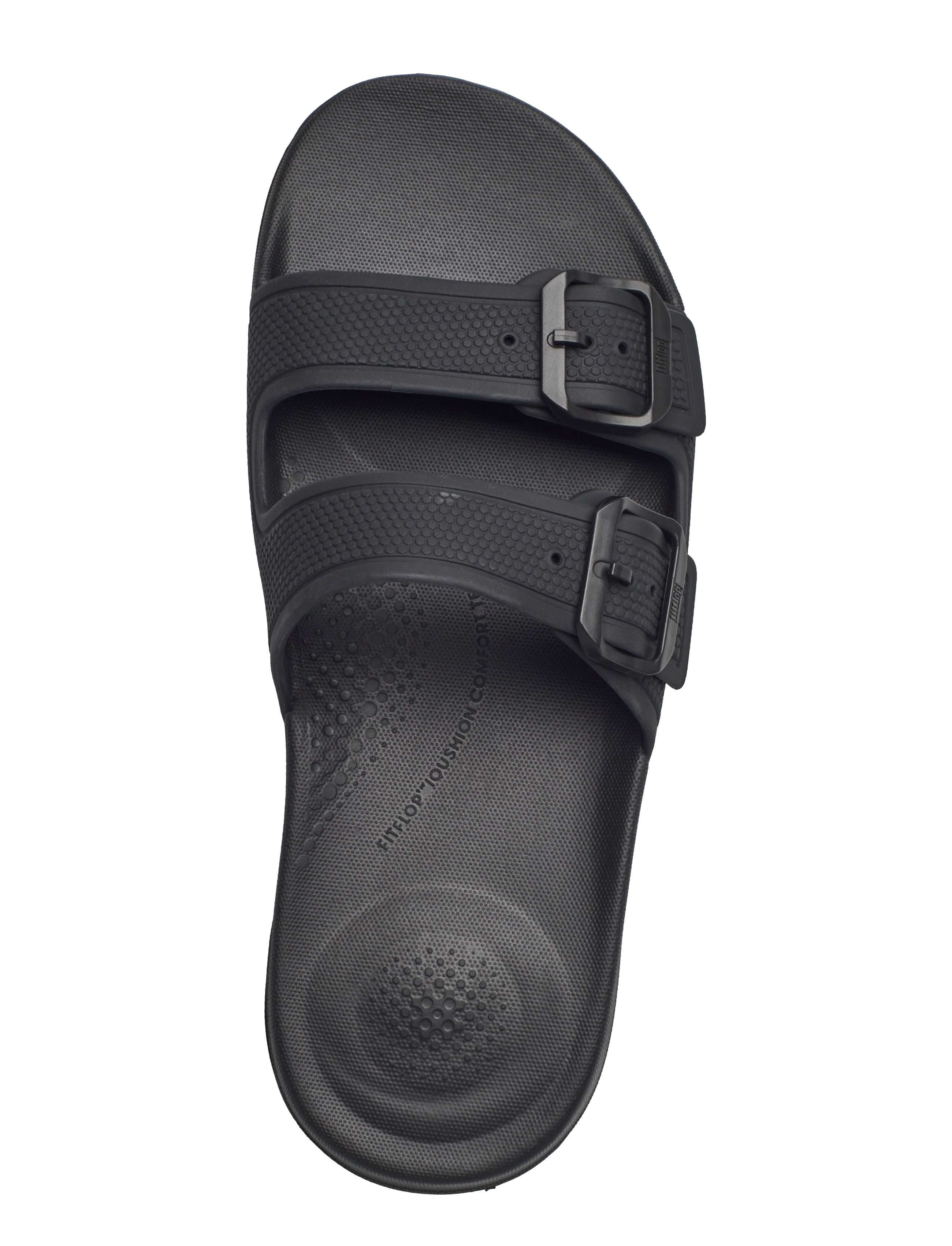 FitFlop - IQUSHION TWO-BAR BUCKLE SLIDES - all black - 4