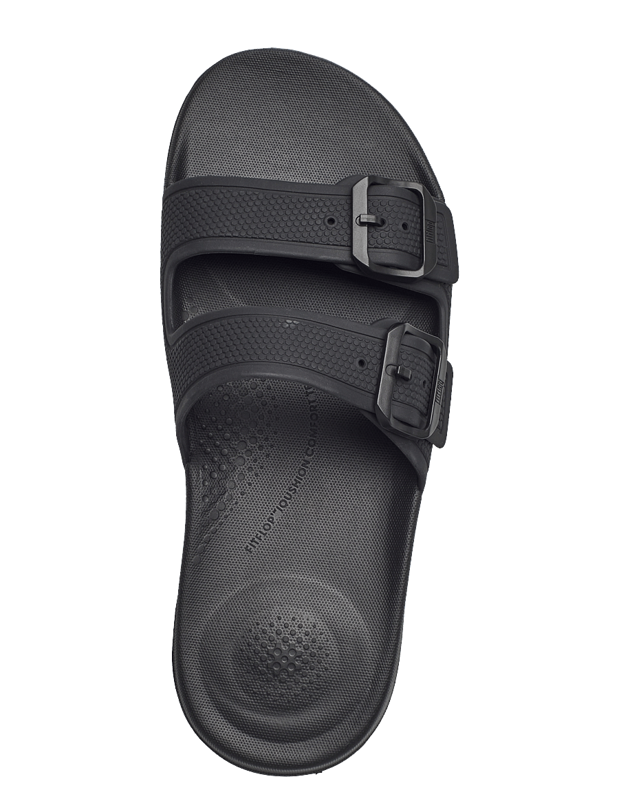 FitFlop - IQUSHION TWO-BAR BUCKLE SLIDES - all black - 4