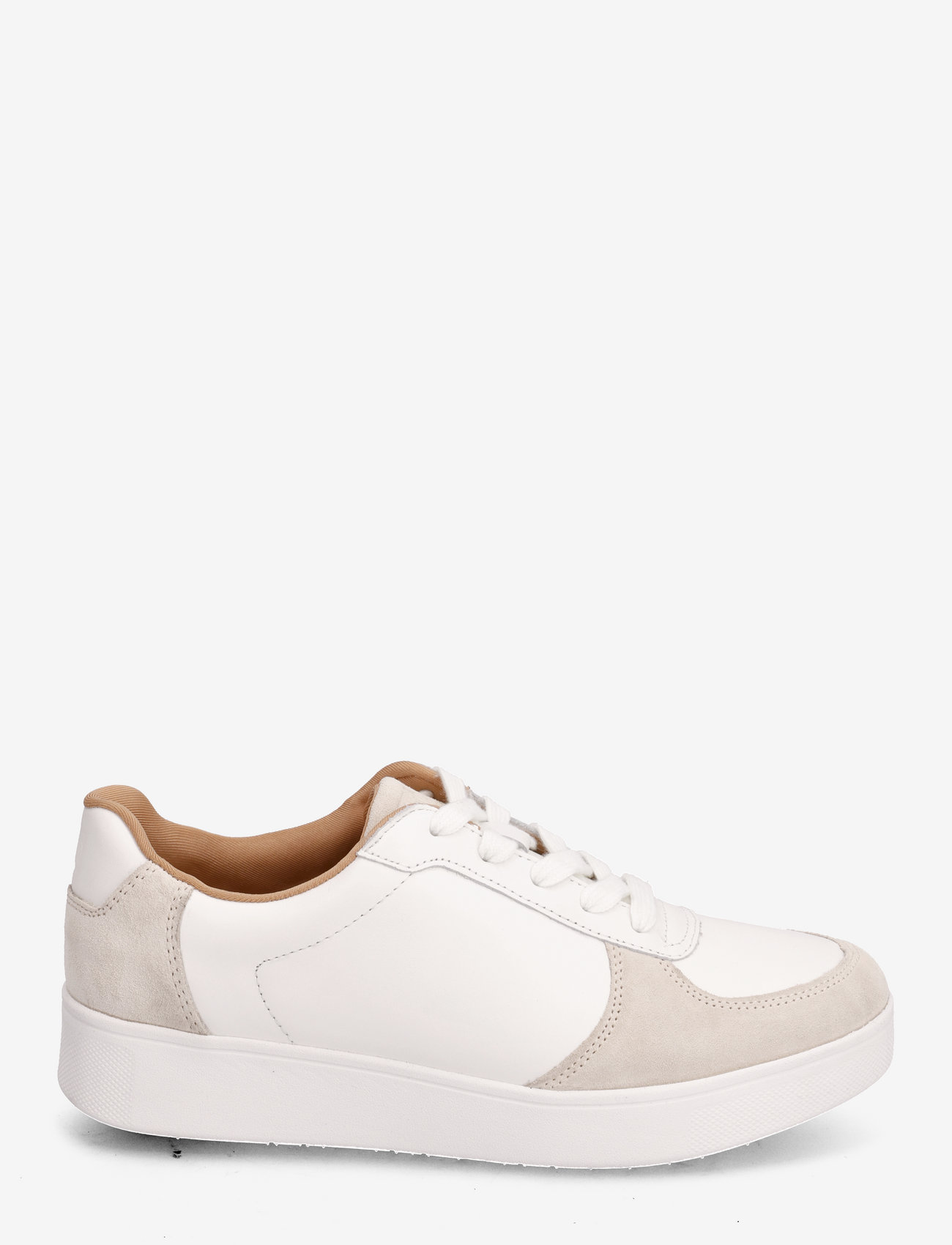 FitFlop - RALLY LEATHER/SUEDE PANEL SNEAKERS - sportiska stila apavi ar pazeminātu potītes daļu - urban white/paris grey - 1