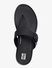 FitFlop - GRACIE RUBBER-BUCKLE LEATHER TOE-POST SANDALS - women - all black - 3