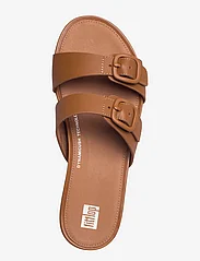 FitFlop - GRACIE RUBBER-BUCKLE TWO-BAR LEATHER SLIDES - matalat sandaalit - light tan - 3