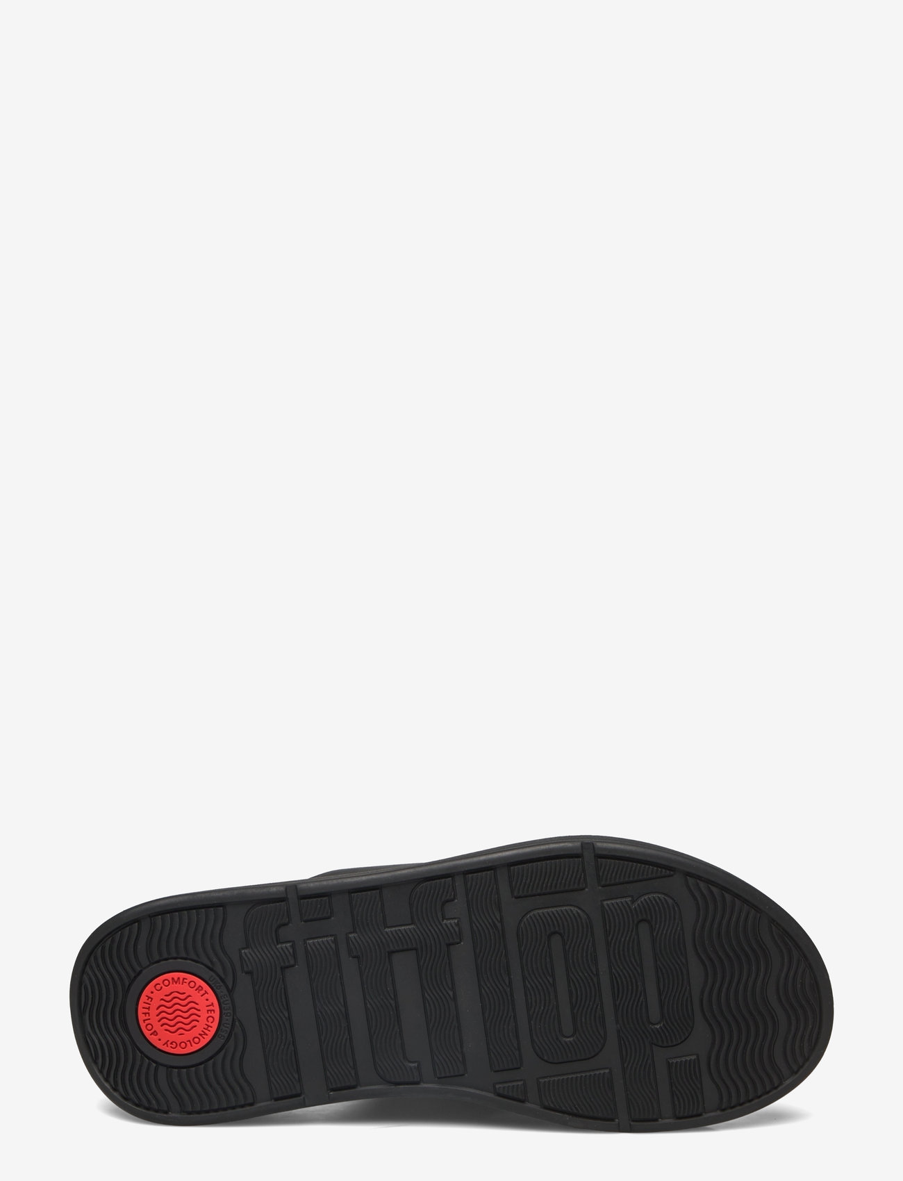FitFlop - F-MODE LEATHER FLATFORM CROSS SLIDES - platvorm sandaalid - all black - 4