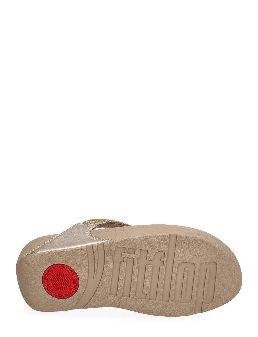 FitFlop - LULU SHIMMERLUX TOE-POST SANDALS - plateau-sandalen - latte beige - 5