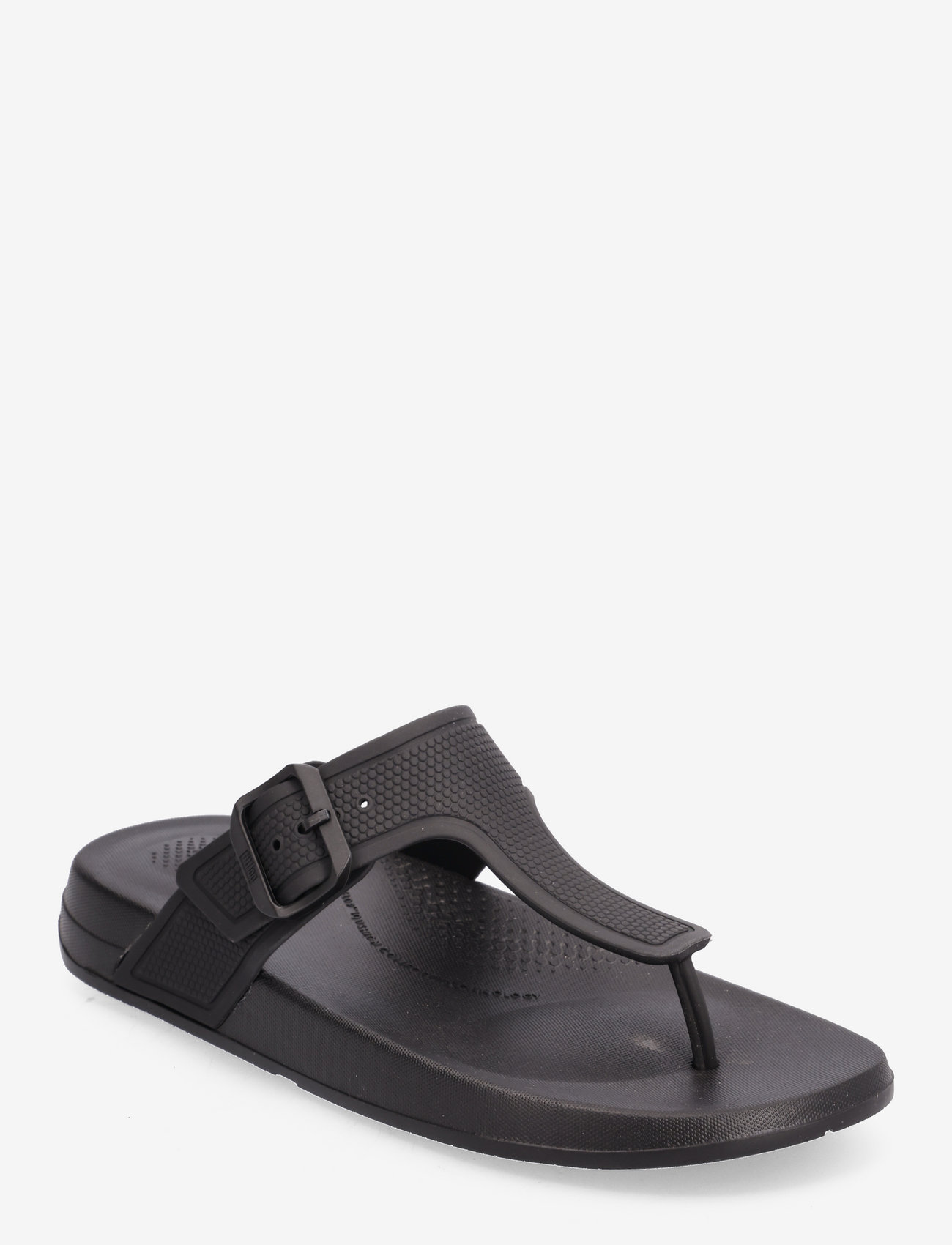 FitFlop - iQUSHION ADJUSTABLE BUCKLE FLIP-FLOPS - flat sandals - all black - 0
