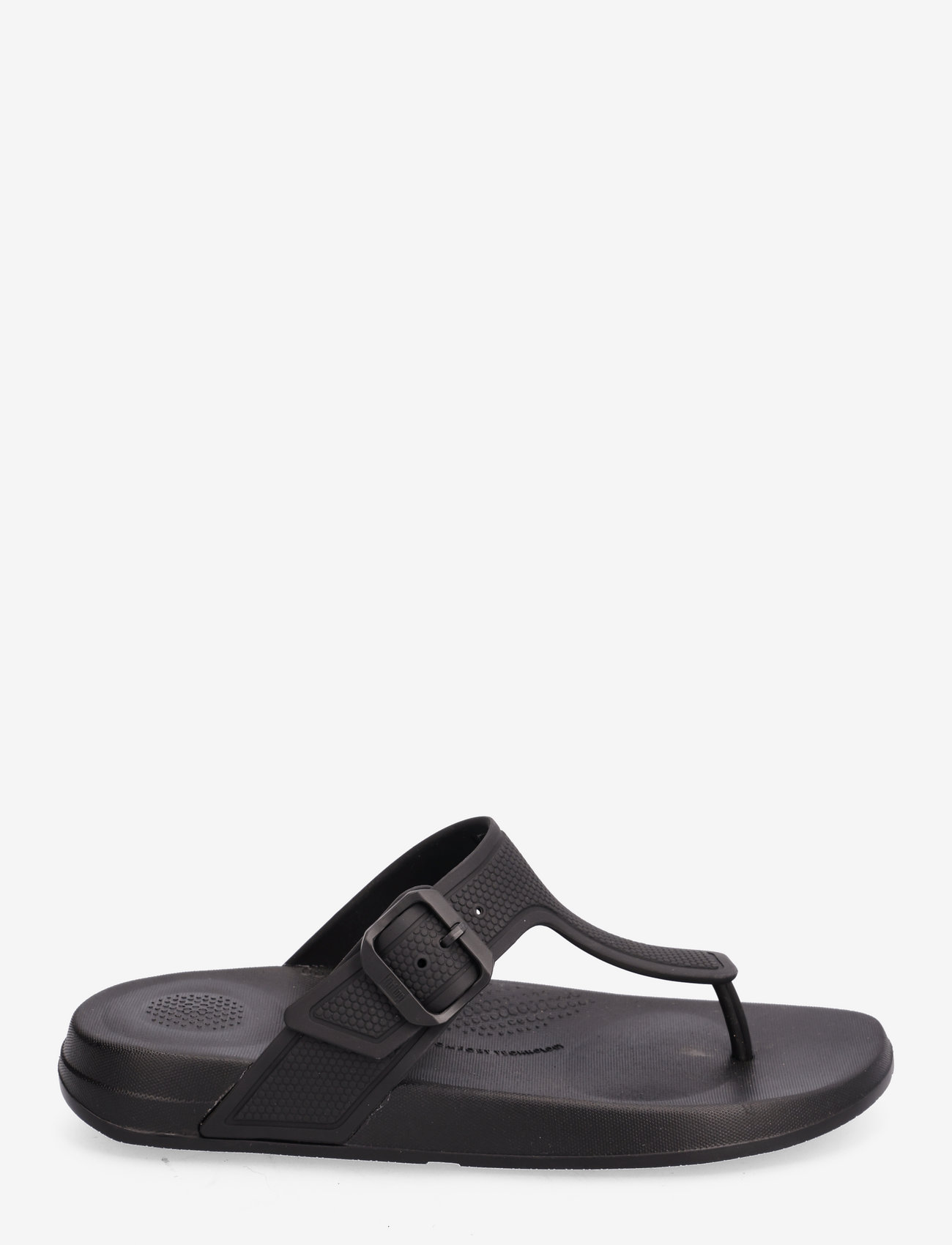 FitFlop - iQUSHION ADJUSTABLE BUCKLE FLIP-FLOPS - matalat sandaalit - all black - 1