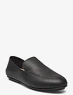 ALLEGRO CRUSH-BACK LEATHER LOAFERS - ALL BLACK