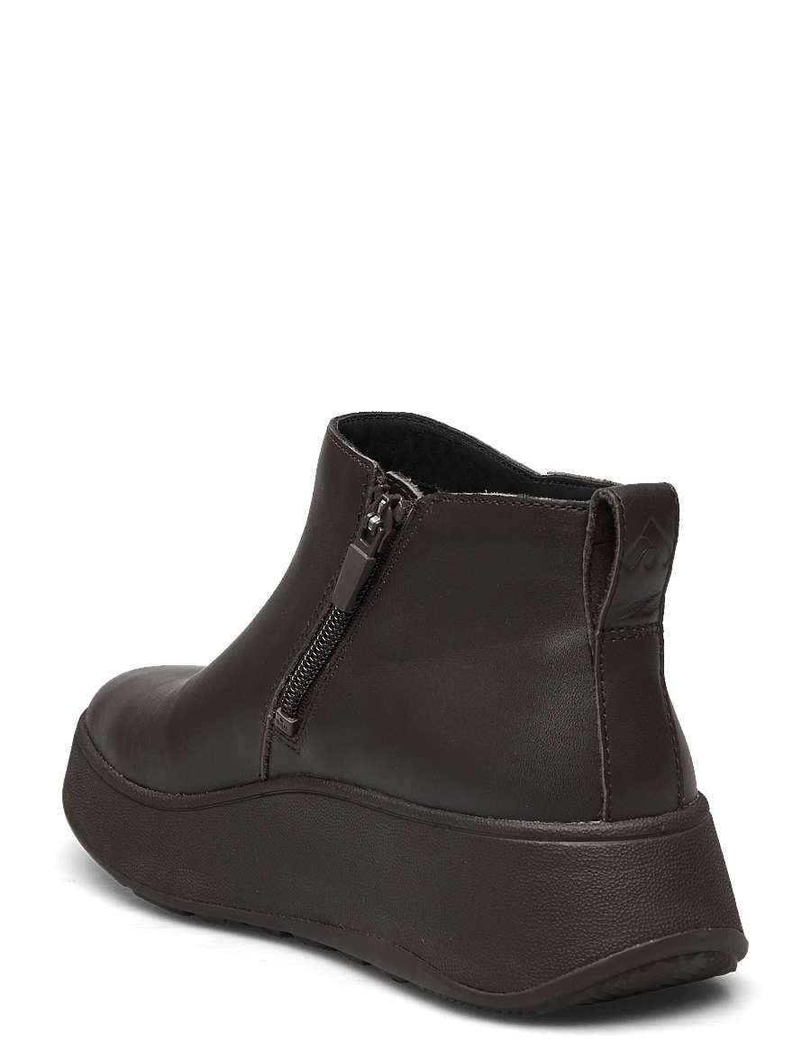 FitFlop - F-MODE LEATHER FLATFORM ZIP ANKLE BOOTS - platta ankelboots - chocolate brown - 2