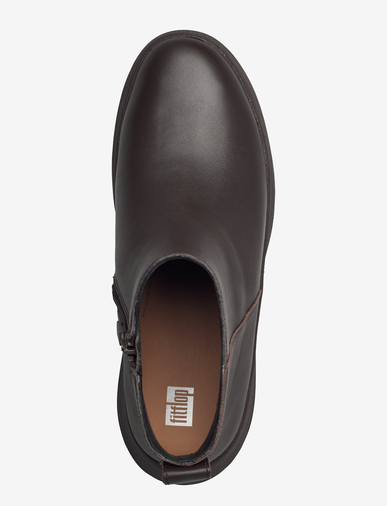 FitFlop - F-MODE LEATHER FLATFORM ZIP ANKLE BOOTS - flade ankelstøvler - chocolate brown - 3