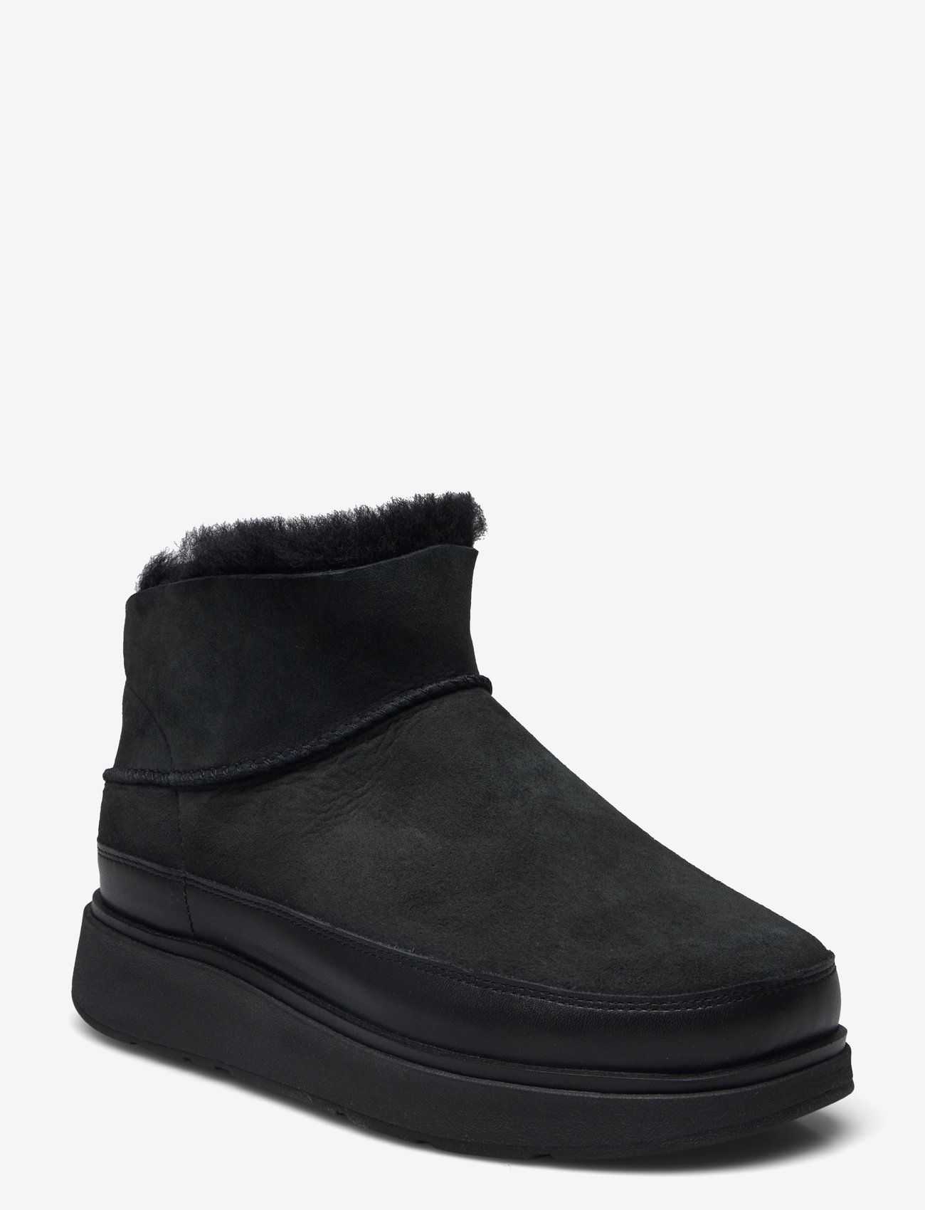 FitFlop - GEN-FF ULTRA-MINI DOUBLE-FACED SHEARLING BOOTS - teddy boots - all black - 0