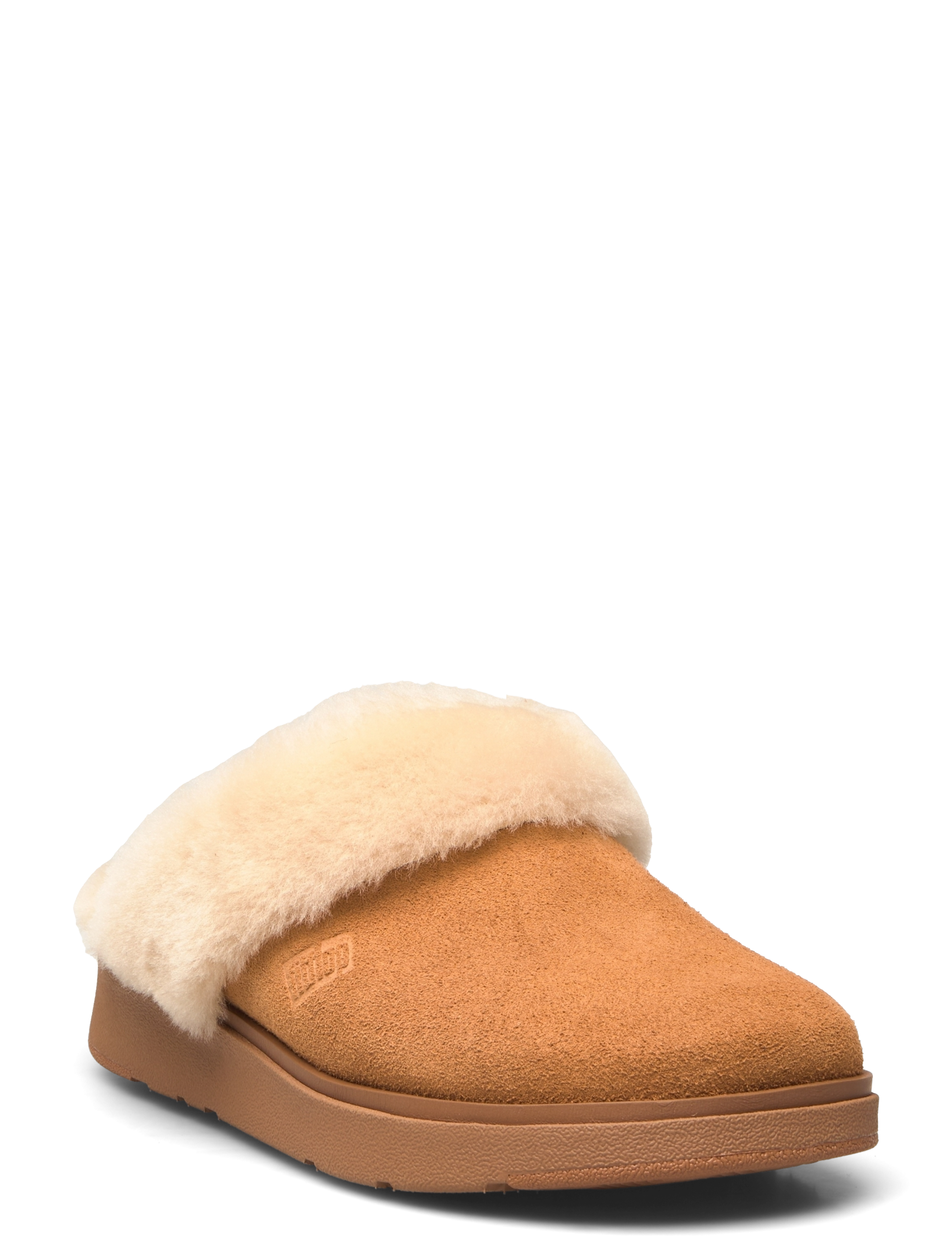GEN-FF SHEARLING-COLLAR SUEDE SLIPPERS - DESERT TAN