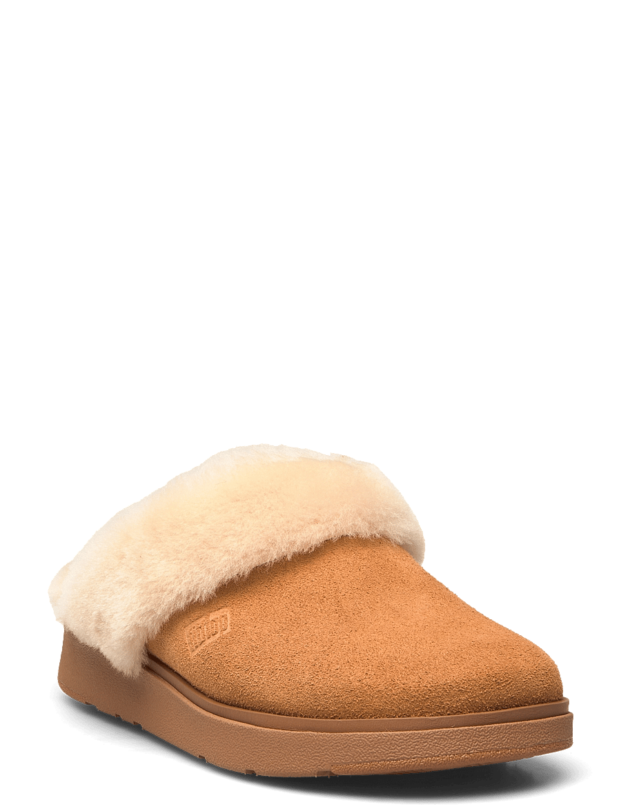FitFlop - GEN-FF SHEARLING-COLLAR SUEDE SLIPPERS - hausschuhe - desert tan - 0