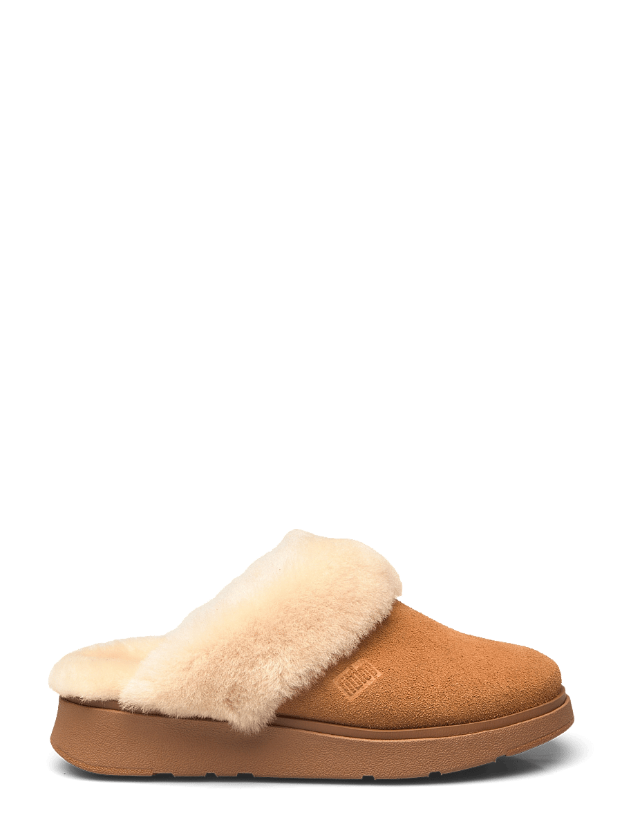 FitFlop - GEN-FF SHEARLING-COLLAR SUEDE SLIPPERS - hausschuhe - desert tan - 1