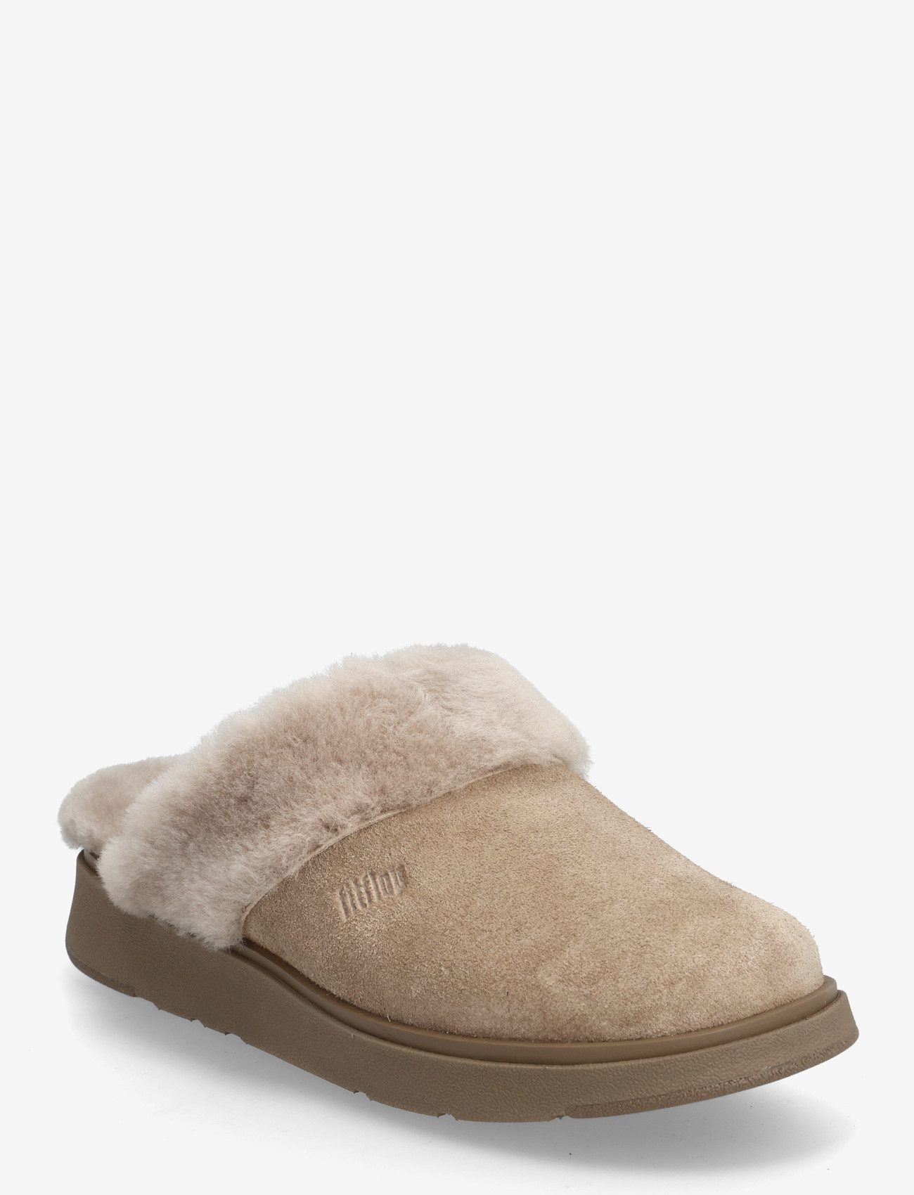 FitFlop - GEN-FF SHEARLING-COLLAR SUEDE SLIPPERS - everyday style - taupe - 0