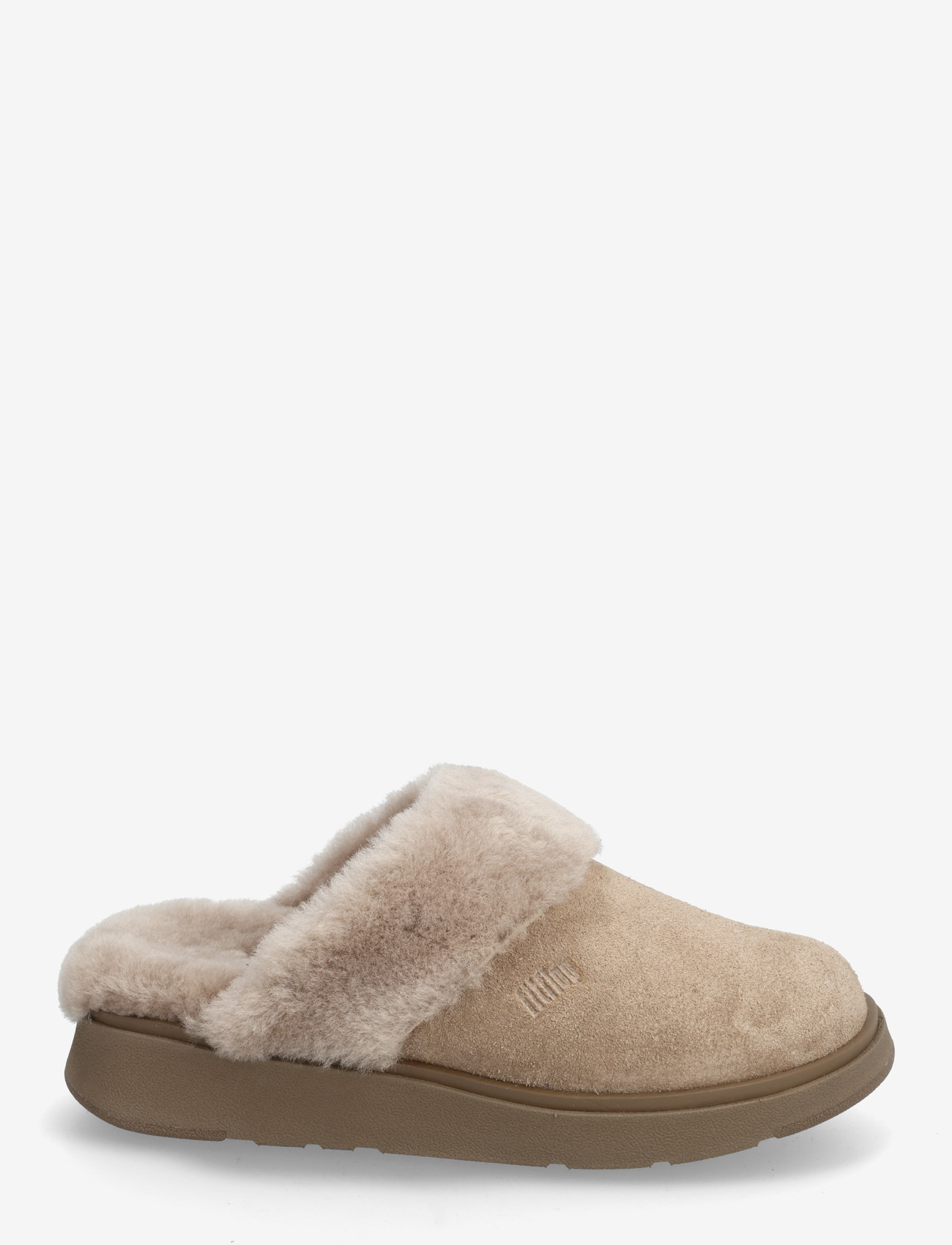 FitFlop - GEN-FF SHEARLING-COLLAR SUEDE SLIPPERS - everyday style - taupe - 1