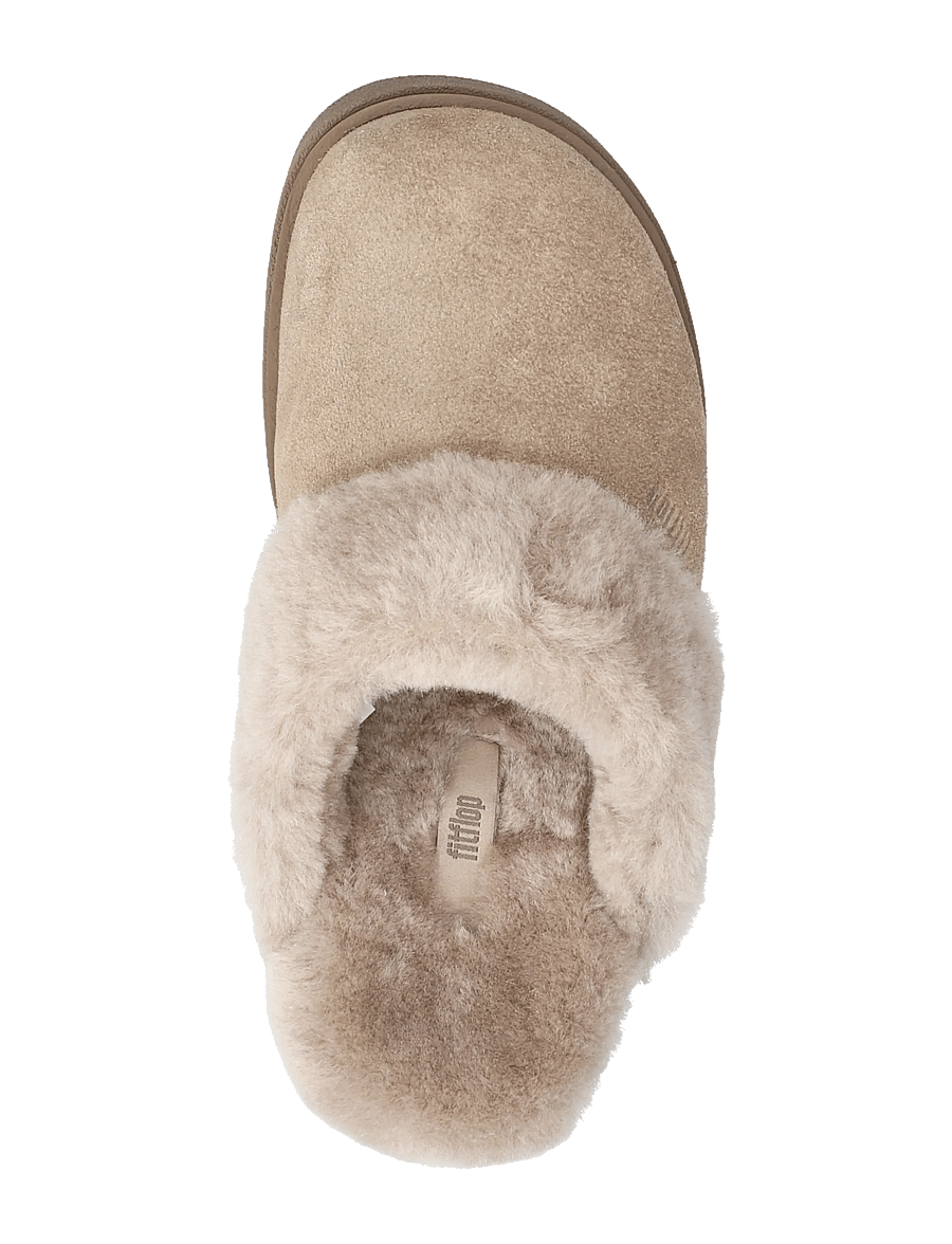 FitFlop - GEN-FF SHEARLING-COLLAR SUEDE SLIPPERS - hausschuhe - taupe - 3