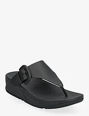 FitFlop - LULU COVERED-BUCKLE RAW-EDGE LEATHER TOE-THONGS - kontsata sandaalid - black - 0