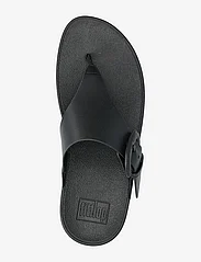 FitFlop - LULU COVERED-BUCKLE RAW-EDGE LEATHER TOE-THONGS - platta sandaler - black - 3