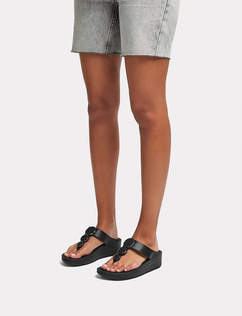 FitFlop - HALO CRYSTAL TOE-POST SANDALS - plateau-sandalen - pewter black - 0