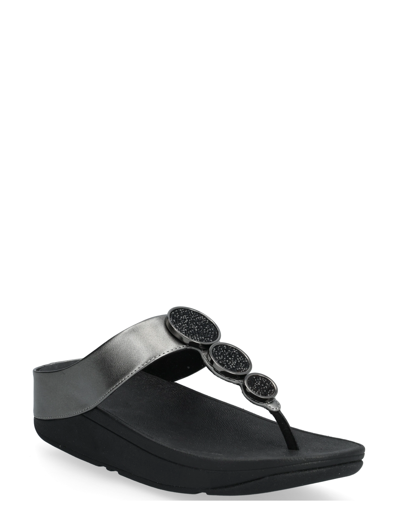 FitFlop - HALO CRYSTAL TOE-POST SANDALS - platform sandals - pewter black - 3