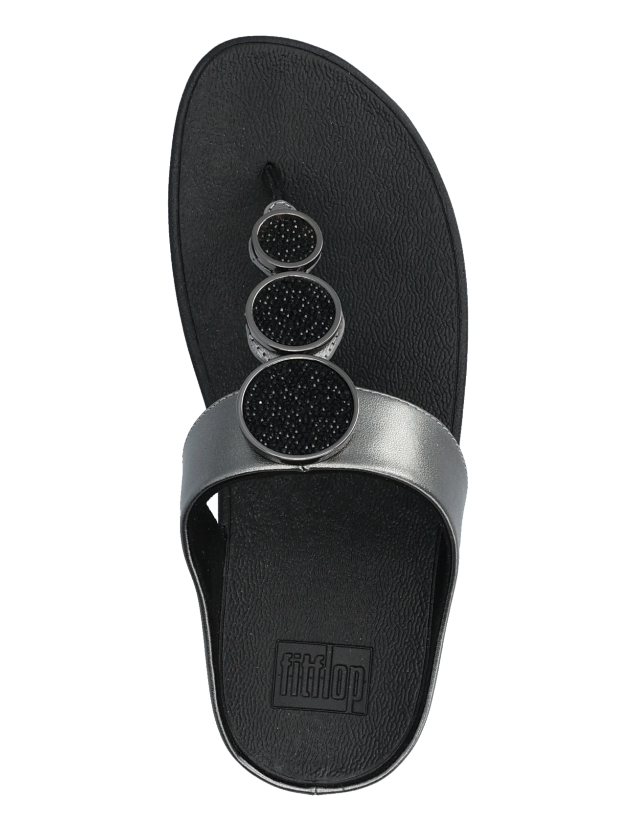 FitFlop - HALO CRYSTAL TOE-POST SANDALS - platform sandals - pewter black - 4