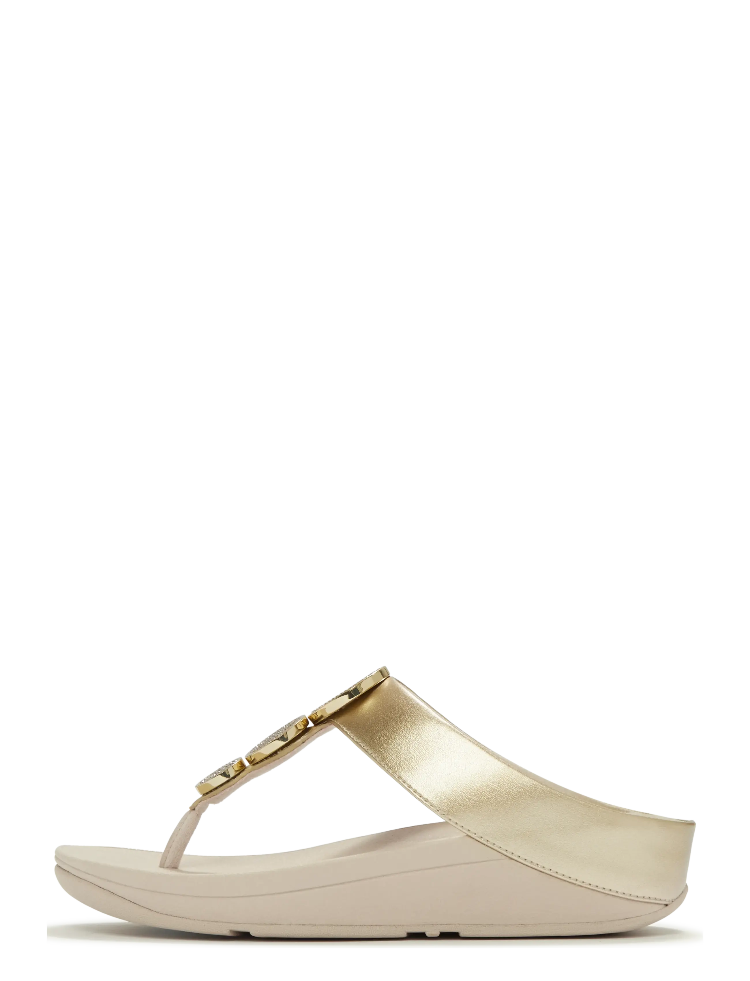 FitFlop HALO CRYSTAL TOE-POST SANDALS - FitFlop - PLATINO / gold