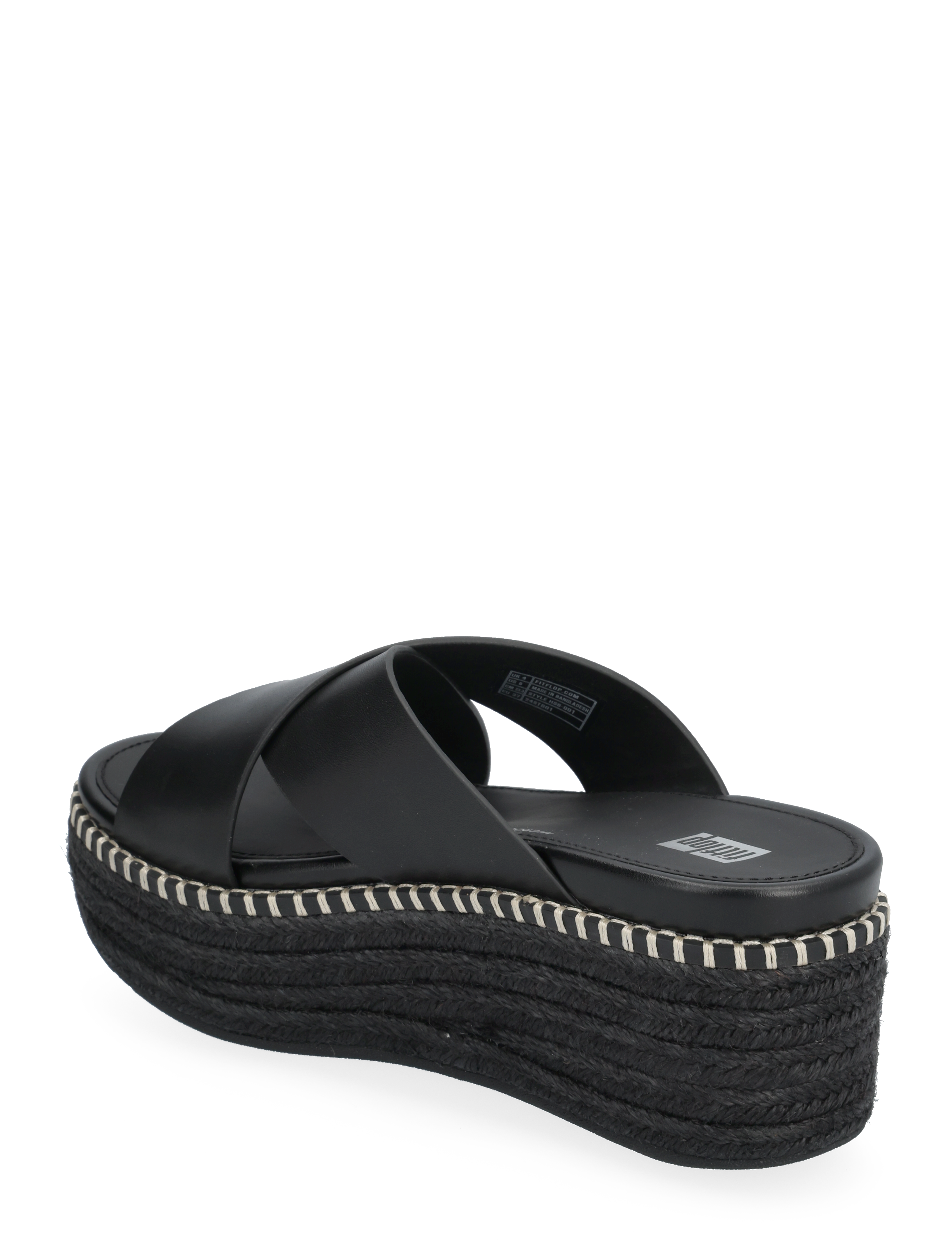 FitFlop - ELOISE ESPADRILLE LEATHER WEDGE CROSS SLIDES - black - 2