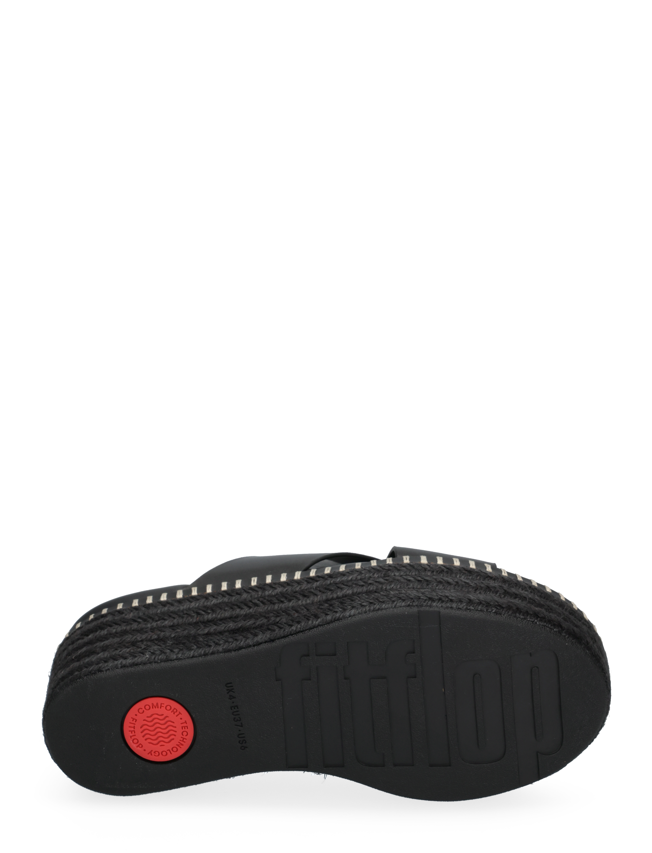 FitFlop - ELOISE ESPADRILLE LEATHER WEDGE CROSS SLIDES - black - 4