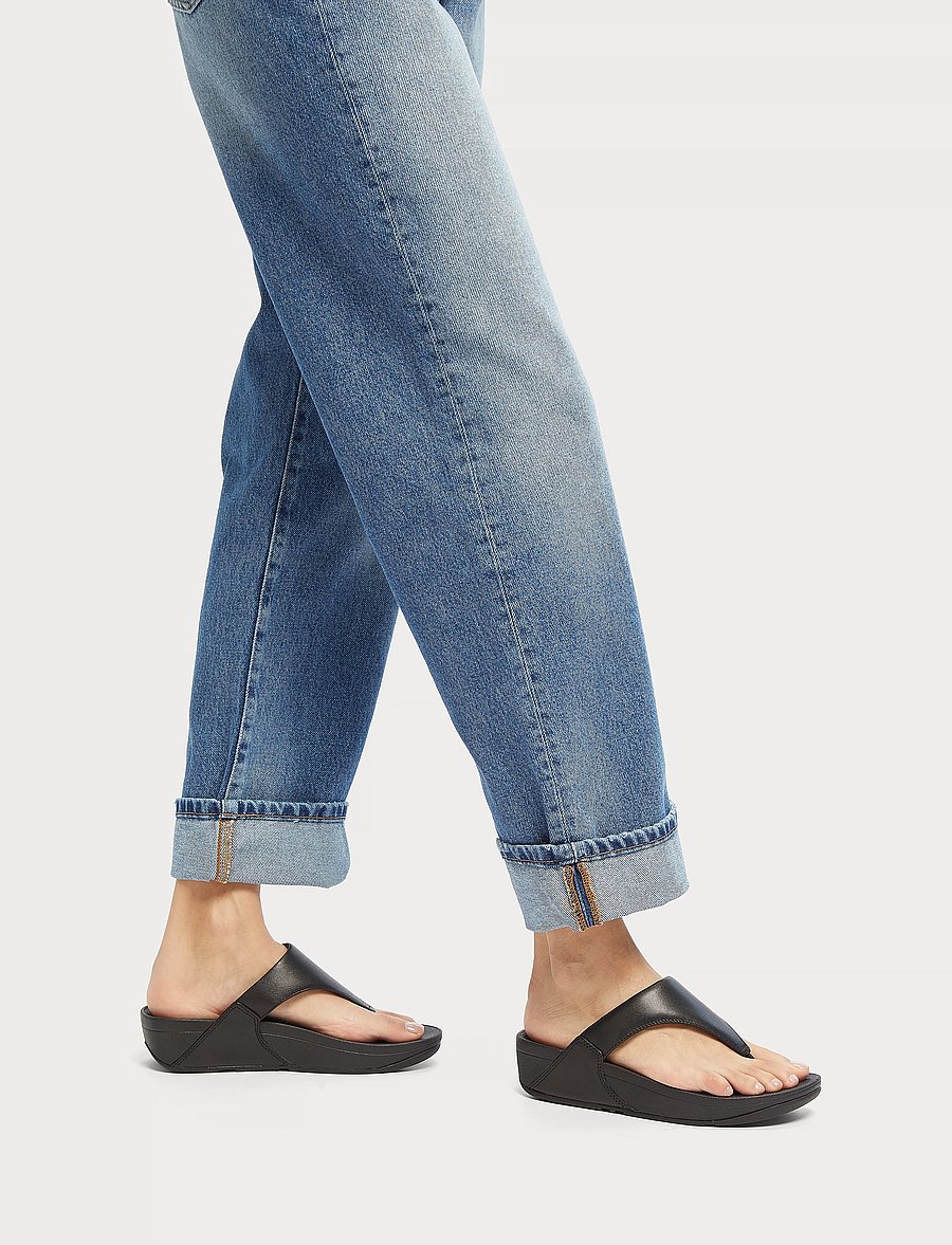 FitFlop - LULU LEATHER TOEPOST - plateau-sandalen - black - 0