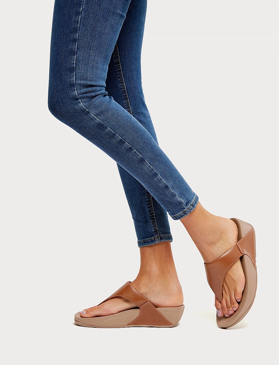 FitFlop - LULU LEATHER TOEPOST - plateau-sandalen - light tan - 0