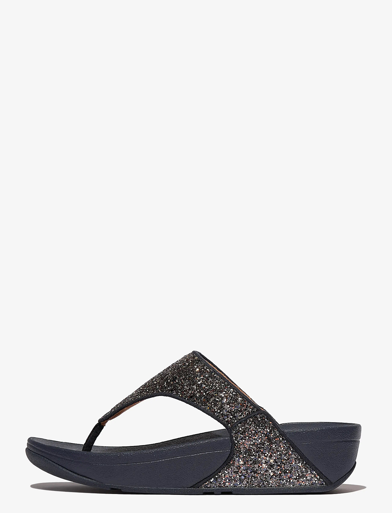 FitFlop - LULU MULTI-TONAL GLITTER TOE-POST SANDALS - platform sandals - midnight navy mix - 1