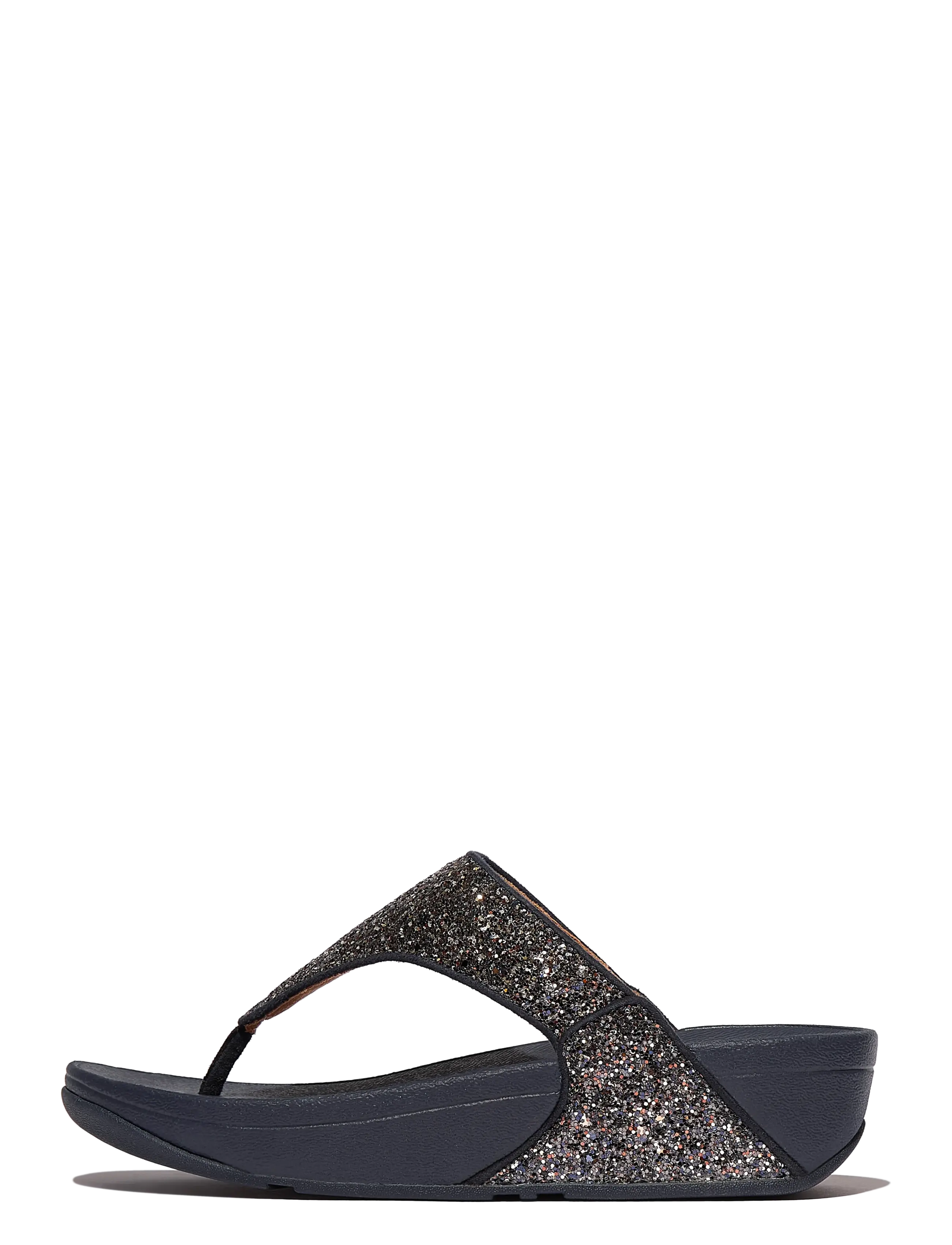 FitFlop LULU MULTI-TONAL GLITTER TOE-POST SANDALS - Klipklapper - MIDNIGHT NAVY MIX / navy