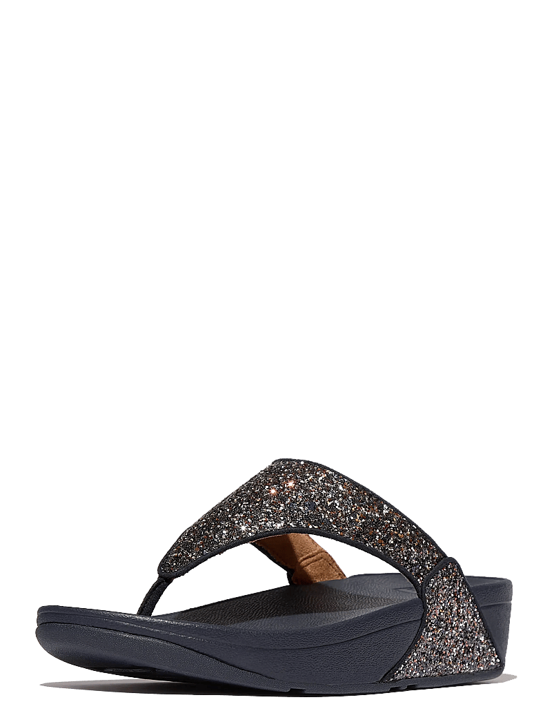 FitFlop - LULU MULTI-TONAL GLITTER TOE-POST SANDALS - platform sandals - midnight navy mix - 3