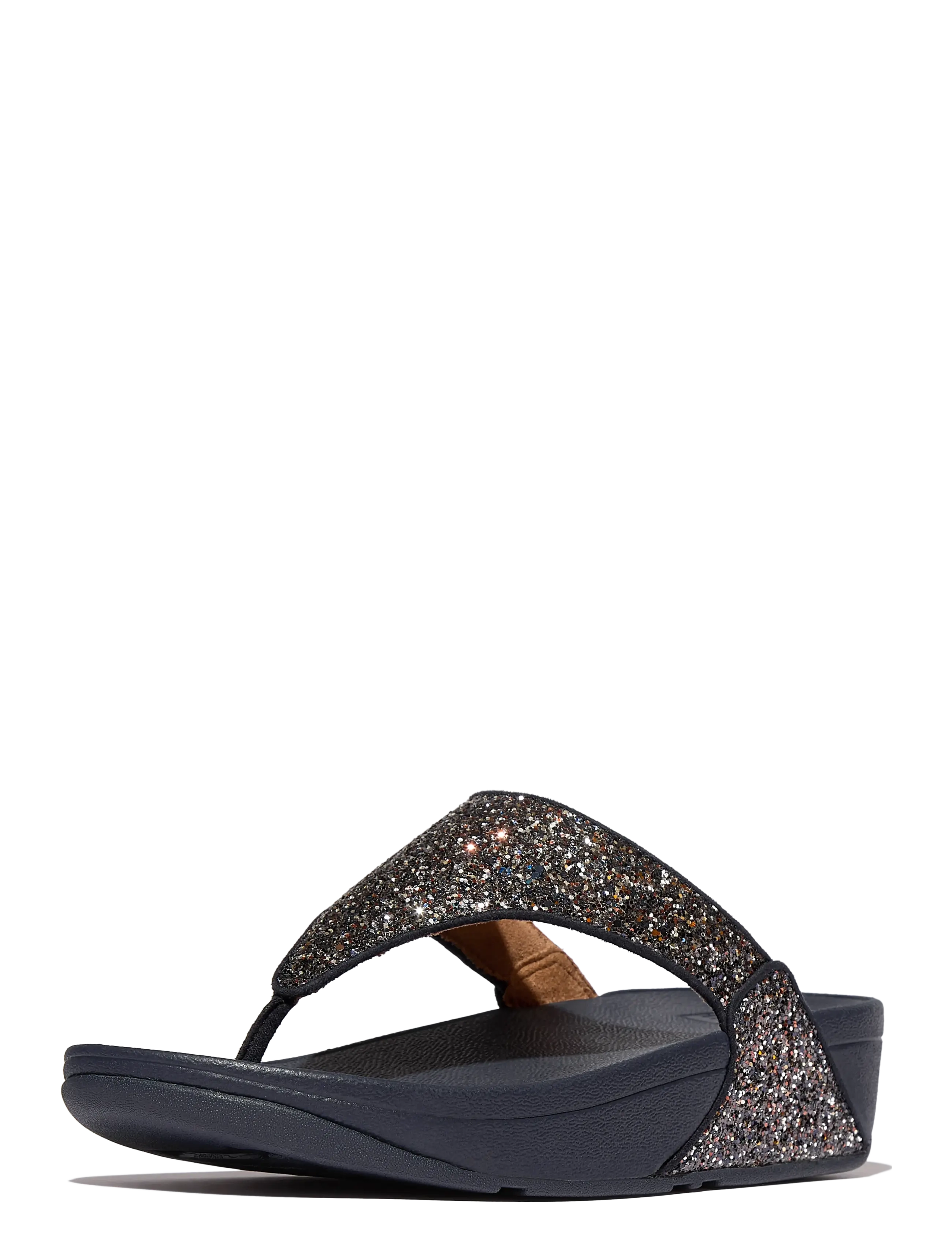 FitFlop - LULU MULTI-TONAL GLITTER TOE-POST SANDALS - platformsandaler - midnight navy mix - 3