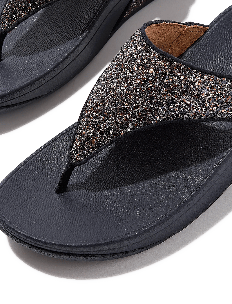 FitFlop - LULU MULTI-TONAL GLITTER TOE-POST SANDALS - platform sandals - midnight navy mix - 4